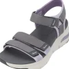 Damen Skechers Sandaletten<119305, Keilsandaletten, Damen, Grau