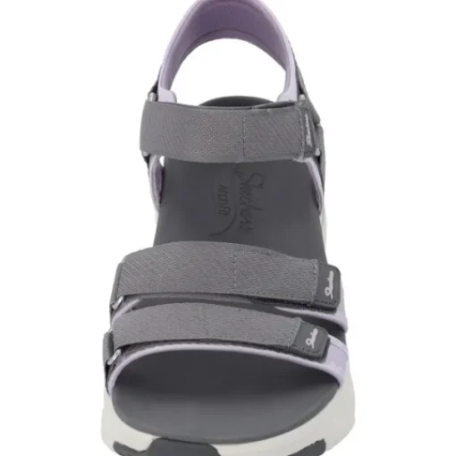 Damen Skechers Sandaletten<119305, Keilsandaletten, Damen, Grau