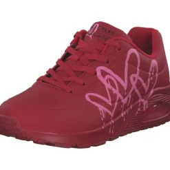Damen Skechers Klassische- & Business Schuhe<177980, Schnürschuhe, Damen, red/pink