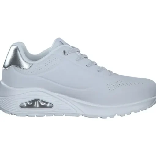 Damen Skechers Klassische- & Business Schuhe<155196, Schnürschuhe, Damen, WHITE/SILVER