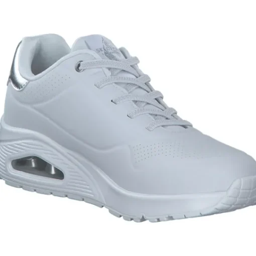 Damen Skechers Klassische- & Business Schuhe<155196, Schnürschuhe, Damen, WHITE/SILVER