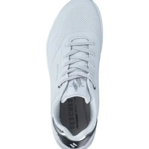 Damen Skechers Klassische- & Business Schuhe<155196, Schnürschuhe, Damen, WHITE/SILVER
