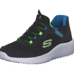 Kinder Skechers Slipper<403822L BBLM Bounder, Slipper (Kinder), Kinder, black/blue