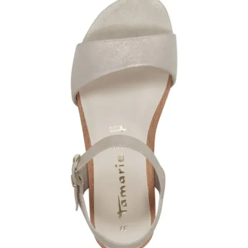 Damen Tamaris Sandaletten<28166, Keilsandaletten, Damen, CHAMPAGNE