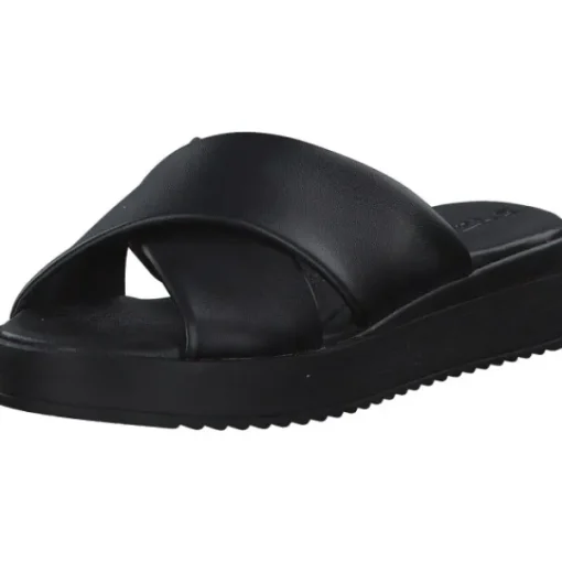 Damen Tamaris Pantoletten & Badeschuhe<27214, Plateau-Pantoletten, Damen, Schwarz