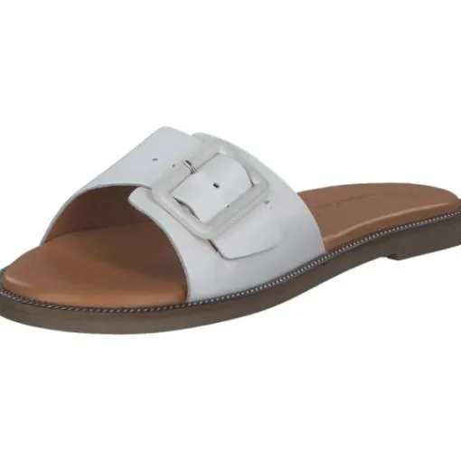 Damen Tamaris Pantoletten & Badeschuhe<27105, Plateau-Pantoletten, Damen, WHITE LEATHER