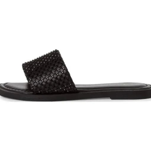 Damen Tamaris Pantoletten & Badeschuhe<27125, Plateau-Pantoletten, Damen, Schwarz