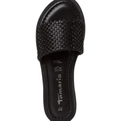 Damen Tamaris Pantoletten & Badeschuhe<27125, Plateau-Pantoletten, Damen, Schwarz