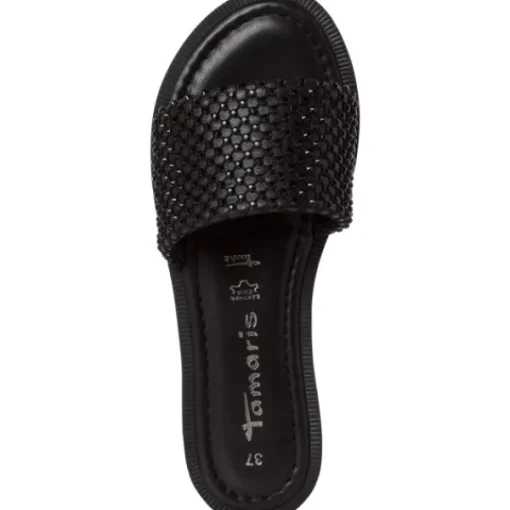 Damen Tamaris Pantoletten & Badeschuhe<27125, Plateau-Pantoletten, Damen, Schwarz
