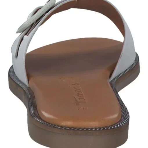 Damen Tamaris Pantoletten & Badeschuhe<27105, Plateau-Pantoletten, Damen, WHITE LEATHER