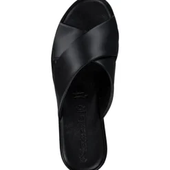 Damen Tamaris Pantoletten & Badeschuhe<27214, Plateau-Pantoletten, Damen, Schwarz