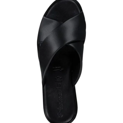 Damen Tamaris Pantoletten & Badeschuhe<27214, Plateau-Pantoletten, Damen, Schwarz