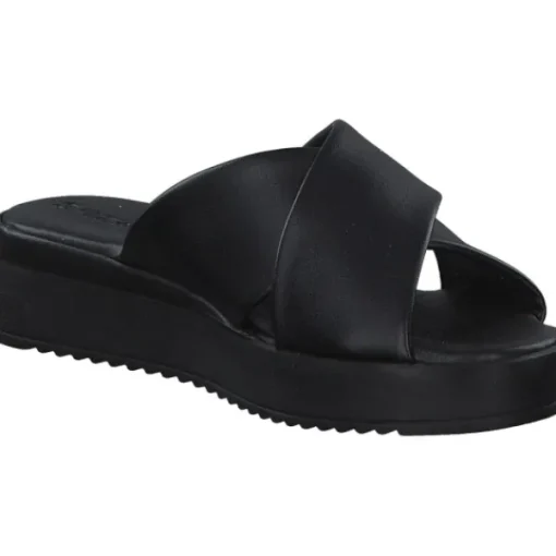 Damen Tamaris Pantoletten & Badeschuhe<27214, Plateau-Pantoletten, Damen, Schwarz