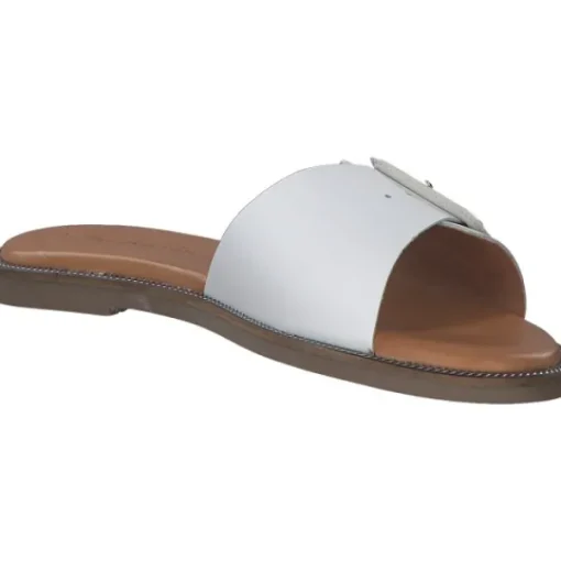Damen Tamaris Pantoletten & Badeschuhe<27105, Plateau-Pantoletten, Damen, WHITE LEATHER