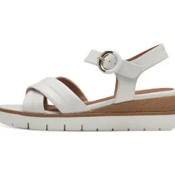 Damen Tamaris Sandaletten<28202, Plateau-Sandaletten, Damen, WHITE LEATHER