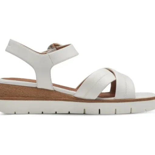 Damen Tamaris Sandaletten<28202, Plateau-Sandaletten, Damen, WHITE LEATHER