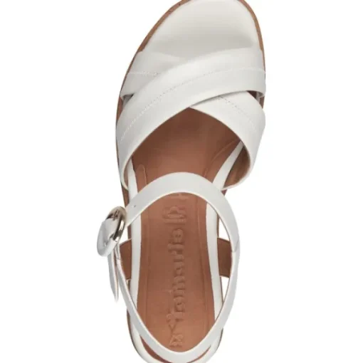 Damen Tamaris Sandaletten<28202, Plateau-Sandaletten, Damen, WHITE LEATHER