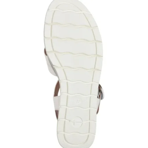 Damen Tamaris Sandaletten<28202, Plateau-Sandaletten, Damen, WHITE LEATHER