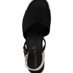 Damen Tamaris Sandaletten<28367, Plateau-Sandaletten, Damen, black
