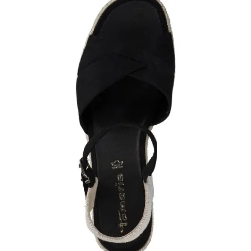 Damen Tamaris Sandaletten<28367, Plateau-Sandaletten, Damen, black