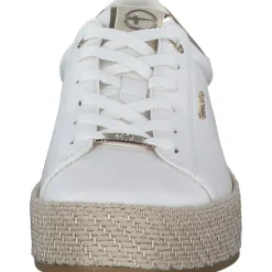 Damen Tamaris Klassische- & Business Schuhe<23713, Schnürschuhe, Damen, WHITE/GOLD