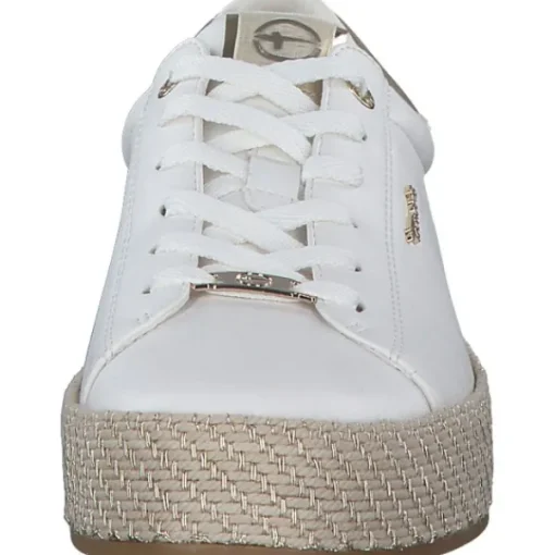 Damen Tamaris Klassische- & Business Schuhe<23713, Schnürschuhe, Damen, WHITE/GOLD