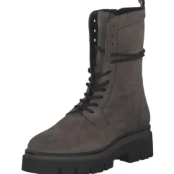 Damen Tamaris Stiefel<25265, Schnürstiefeletten, Damen, Grey Suede