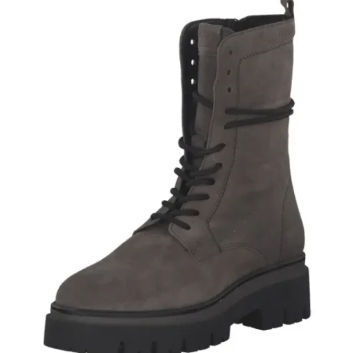 Damen Tamaris Stiefel<25265, Schnürstiefeletten, Damen, Grey Suede
