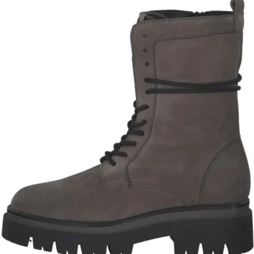 Damen Tamaris Stiefel<25265, Schnürstiefeletten, Damen, Grey Suede