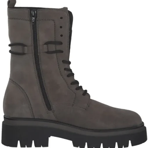 Damen Tamaris Stiefel<25265, Schnürstiefeletten, Damen, Grey Suede