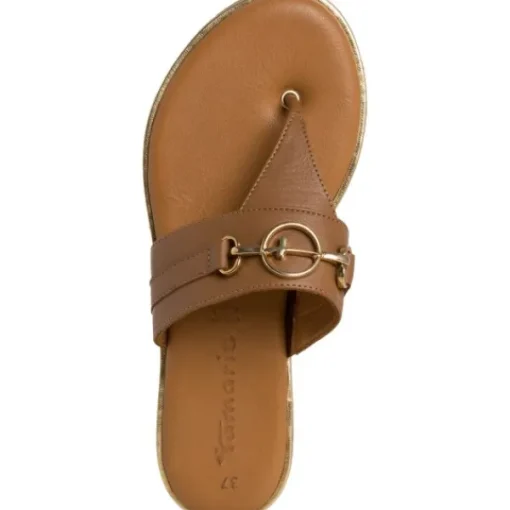 Damen Tamaris Pantoletten & Badeschuhe<27106, Zehentrenner, Damen, cognac
