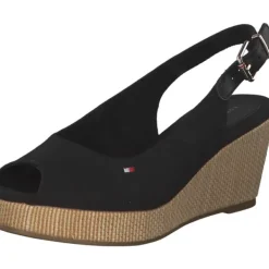 Damen Tommy Hilfiger Sandaletten<FW0FW04788, Keilsandaletten, Damen, Schwarz (Black)