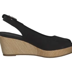 Damen Tommy Hilfiger Sandaletten<FW0FW04788, Keilsandaletten, Damen, Schwarz (Black)