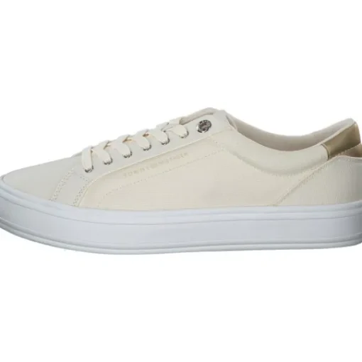 Damen Tommy Hilfiger Klassische- & Business Schuhe<FW0FW07682-AEF Essential Vulc Canvas, Schnürschuhe, Damen, Beige